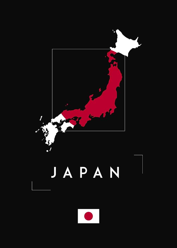 Japan Map Flag