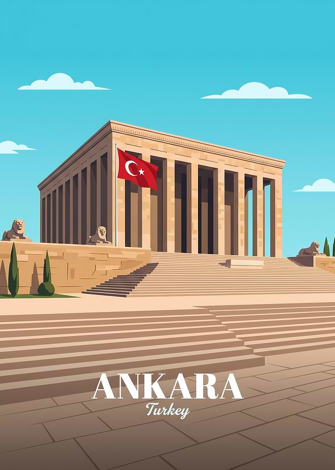 Anitkabir Mausoleum Ankara Turkey Travel Poster