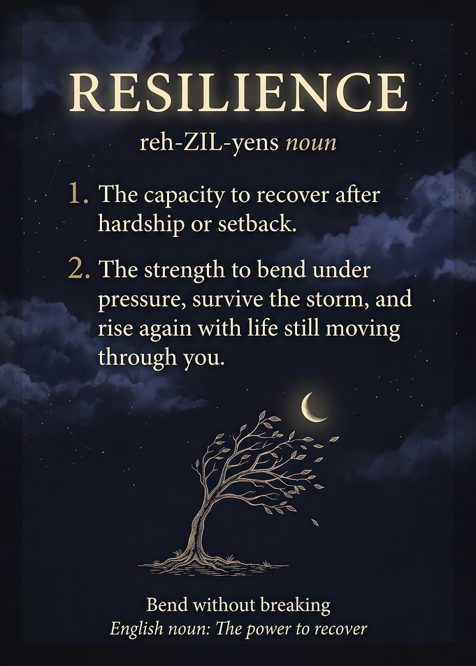 Resilience Definition Inspirational Wall Art