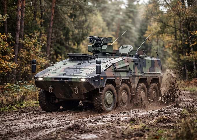 Boxer Armored Vehicle in Mud