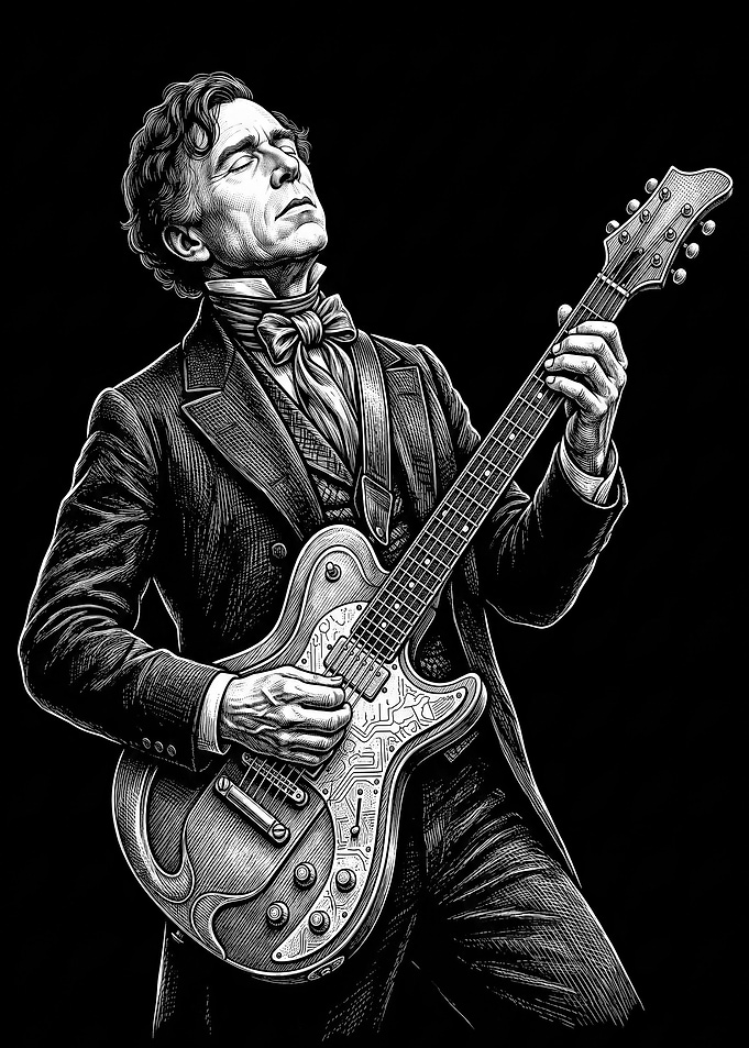 Franklin Pierce Playing Electric Guitar