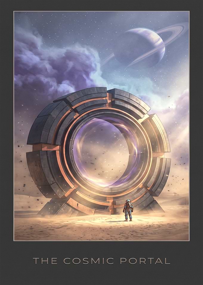 The Cosmic Portal Sci-Fi Poster