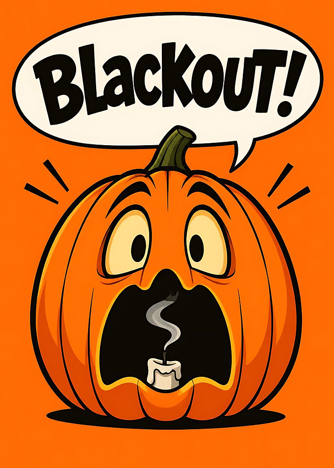 Funny Halloween Pumpkin Blackout Illustration