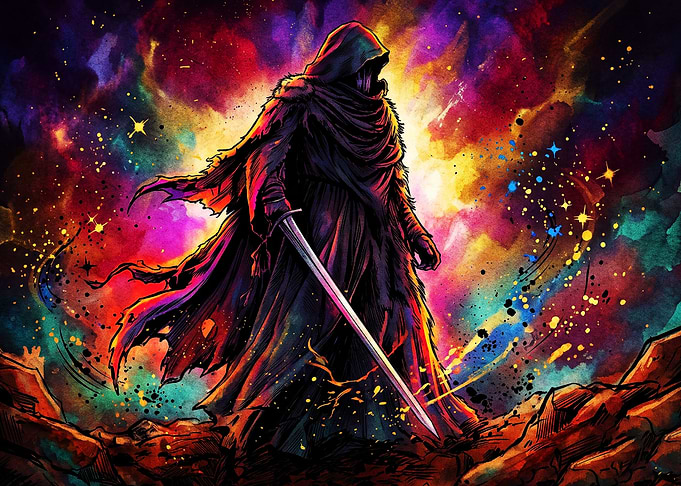 Cosmic Knight Fantasy Warrior Art