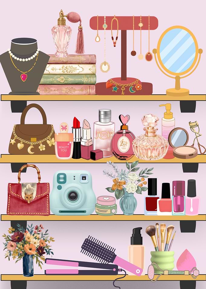 Beauty and Fashion Shelf Display