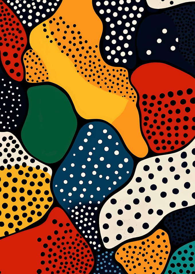 Colorful Abstract Polka Dot Pattern