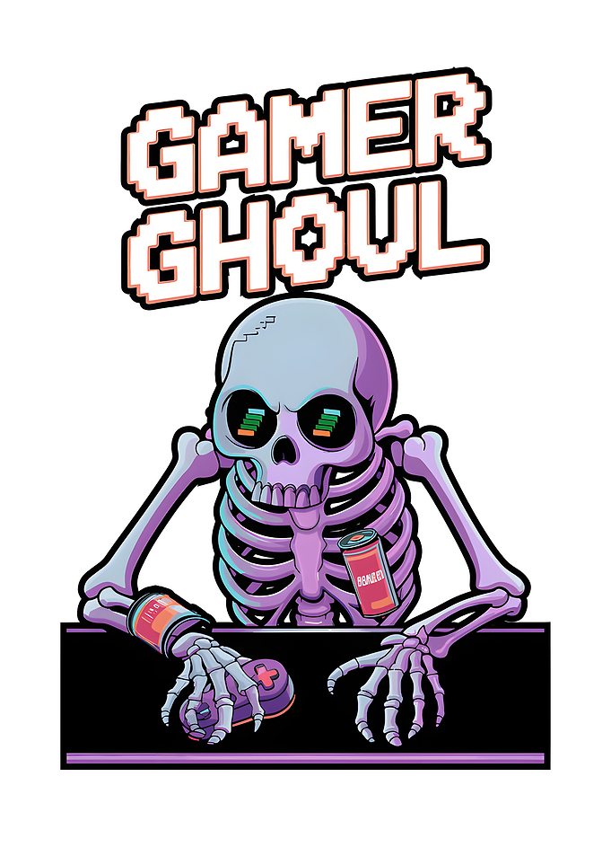 Gamer Ghoul Skeleton Gaming Illustration
