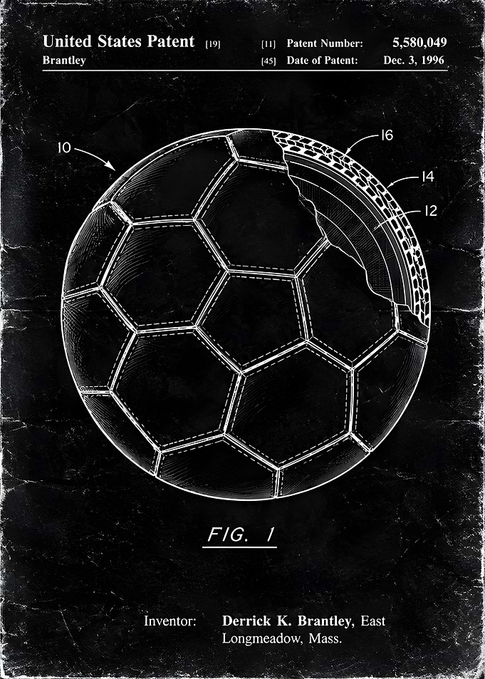 Soccer Ball Patent Blueprint football pitch