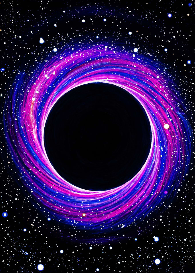 Vibrant Neon Black Hole Illustration