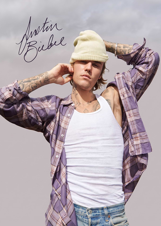 Justin Bieber Portrait with Signature