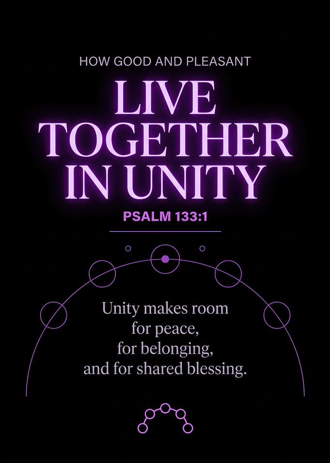 Psalm 133:1 Inspirational Unity Quote Poster