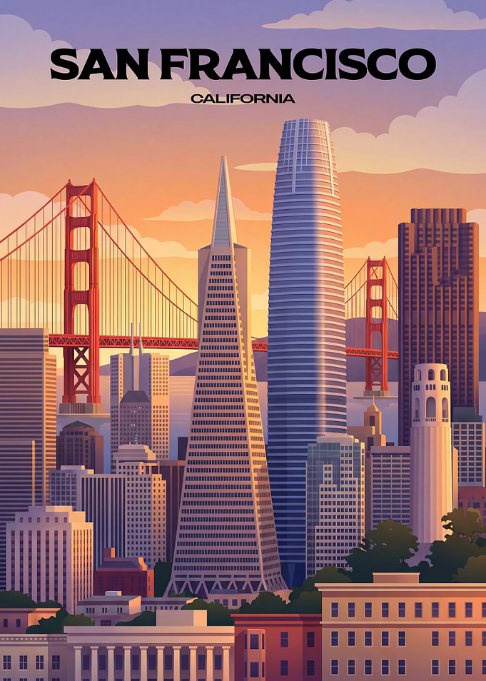 San Francisco Skyline Travel Poster