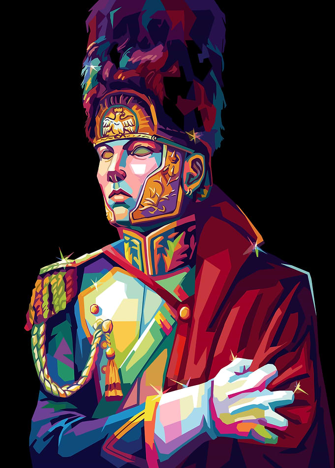 Colorful Pop Art Napoleonic Soldier