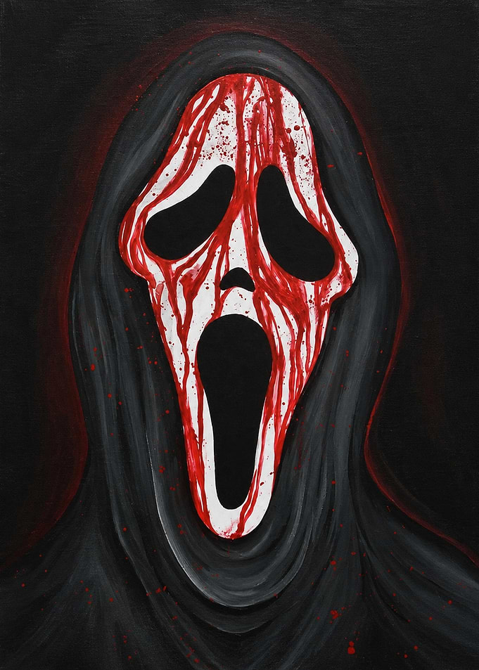 Bloody Ghostface Mask Painting