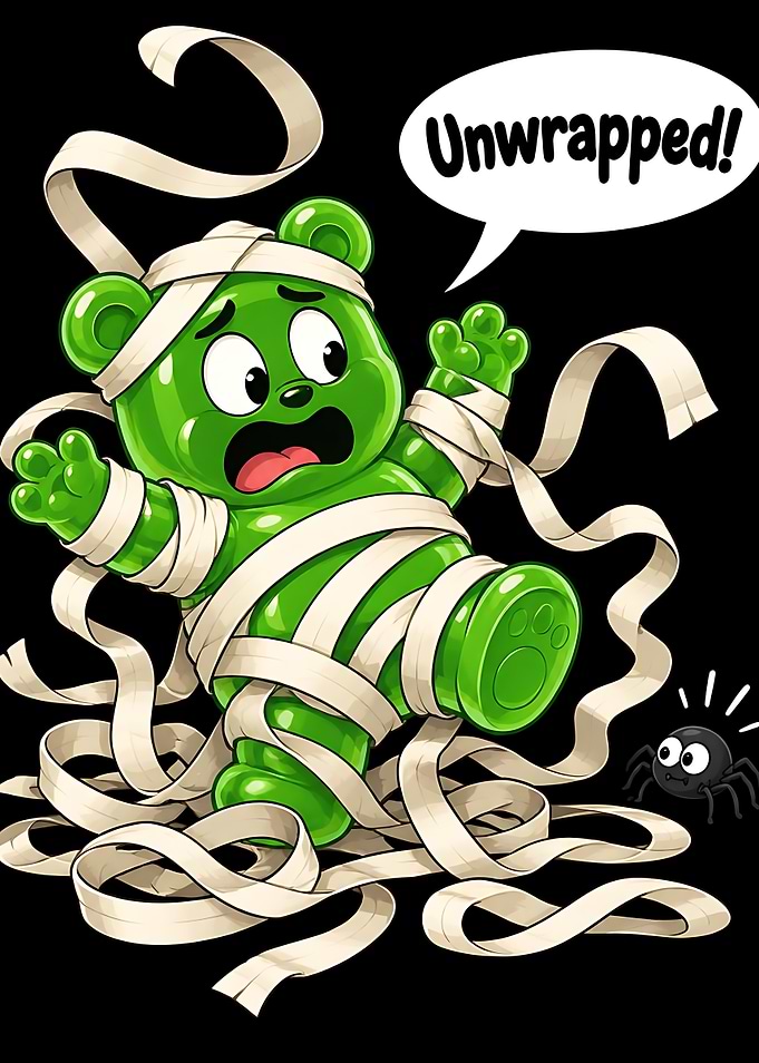 Funny Mummy Gummy Bear Illustration