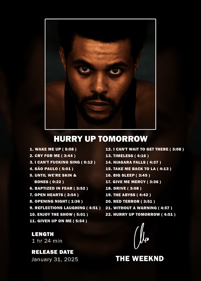 The Weeknd Hurry Up Tomorrow Album Poster