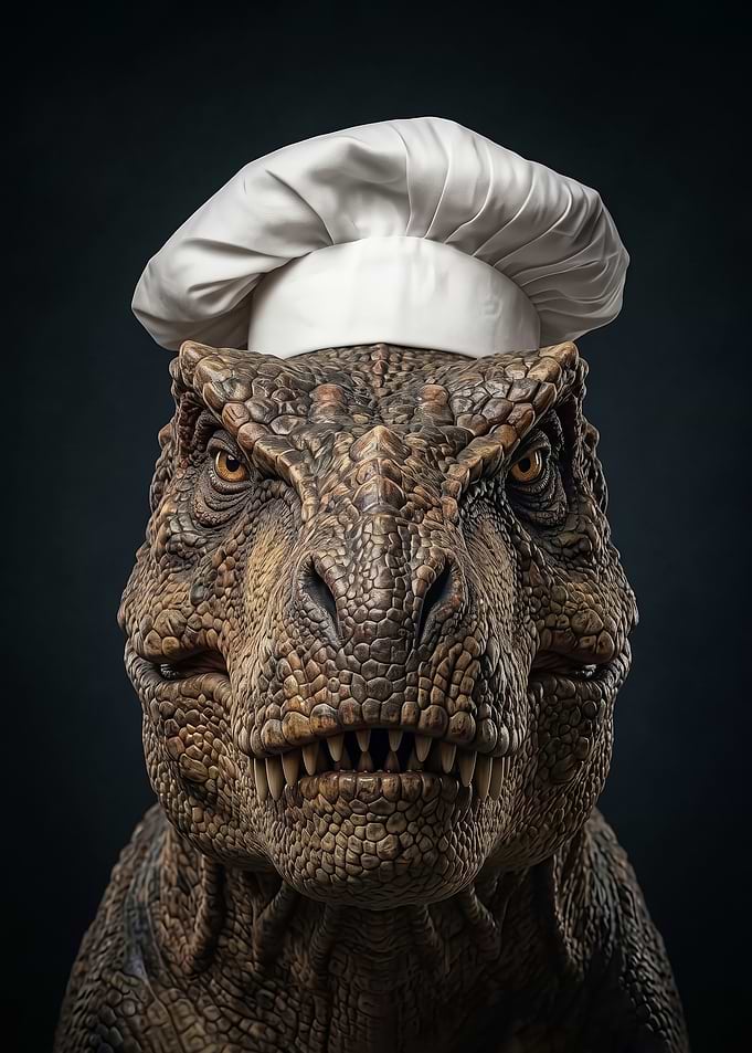 Tyrannosaurus Rex Chef Portrait