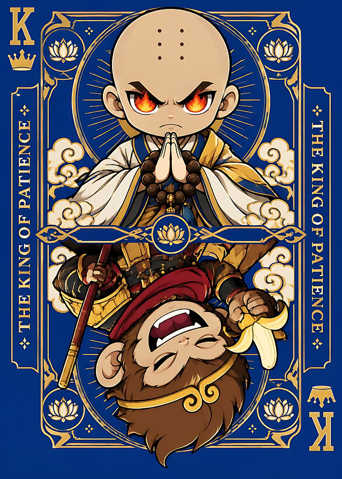 King of Patience Playing Card Art
