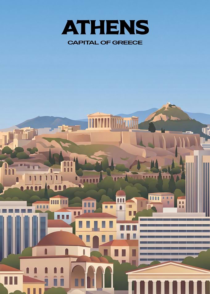 Athens Greece Travel Poster