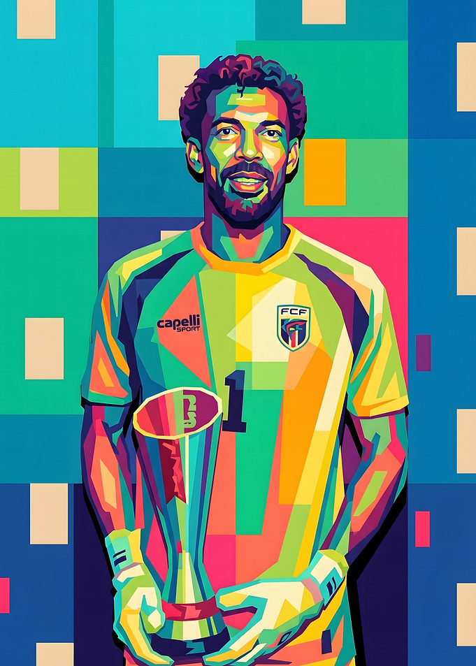 Colorful Pop Art Soccer Goalkeeper Portrait