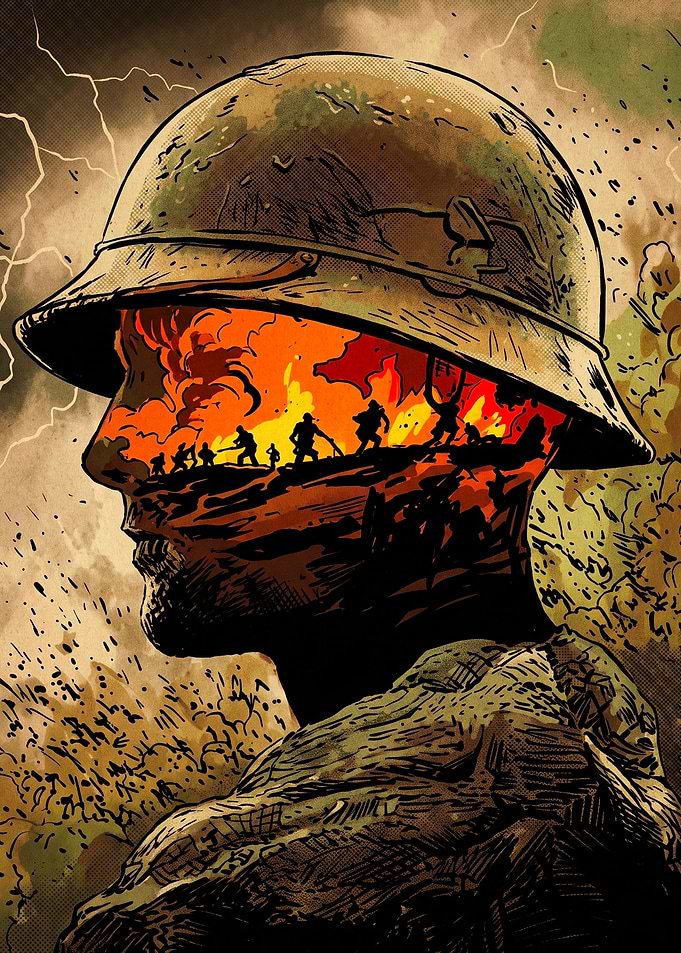 War Soldier Mind Battle Dark Art