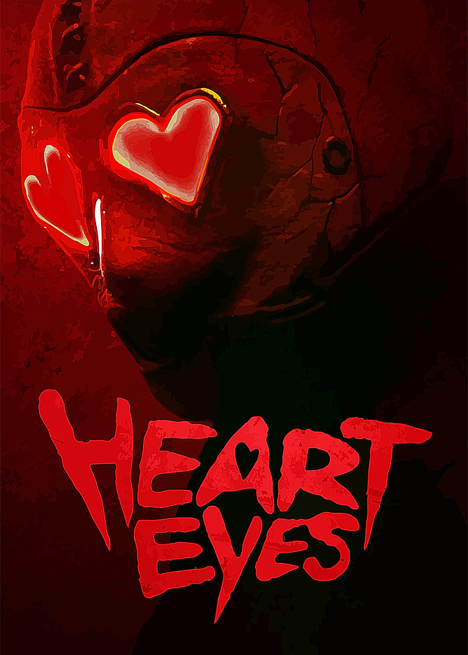 Heart Eyes Horror Mask Poster