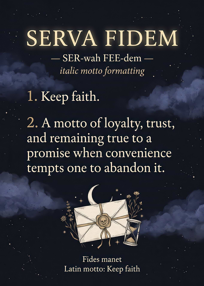 Serva Fidem Latin Motto Poster