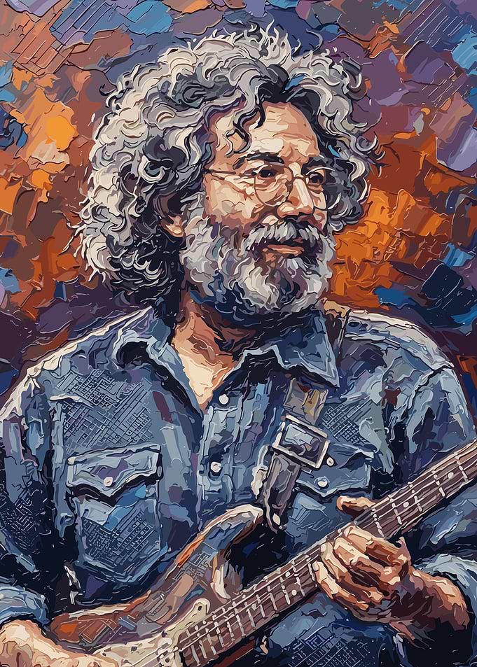 Jerry Garcia Impressionist Portrait