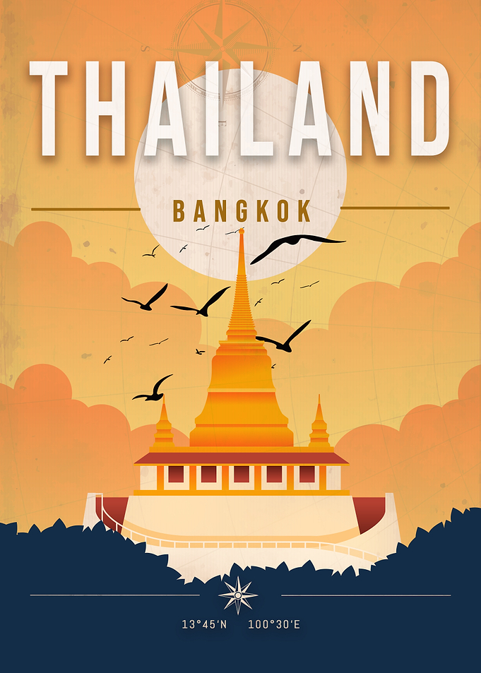 Thailand Bangkok Travel Poster