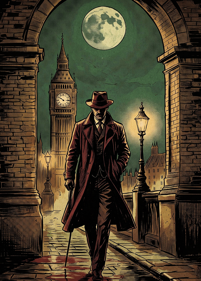 London Detective Mystery Noir Art
