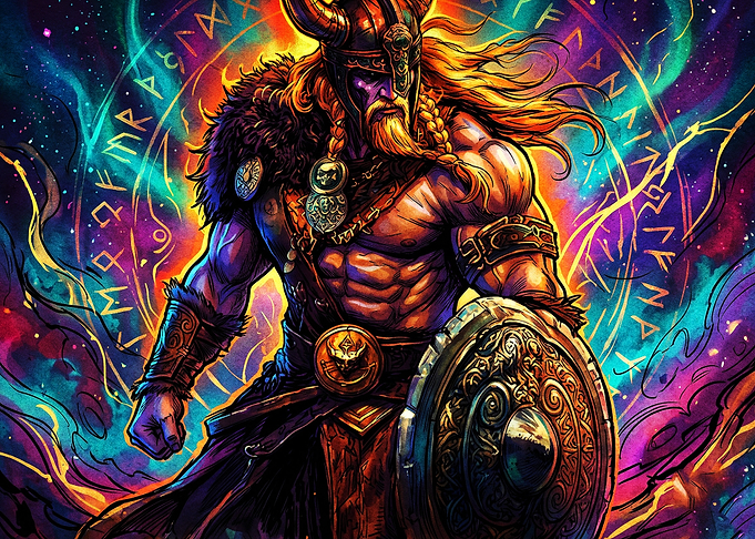 Viking Warrior Rune Magic Cosmic Ar