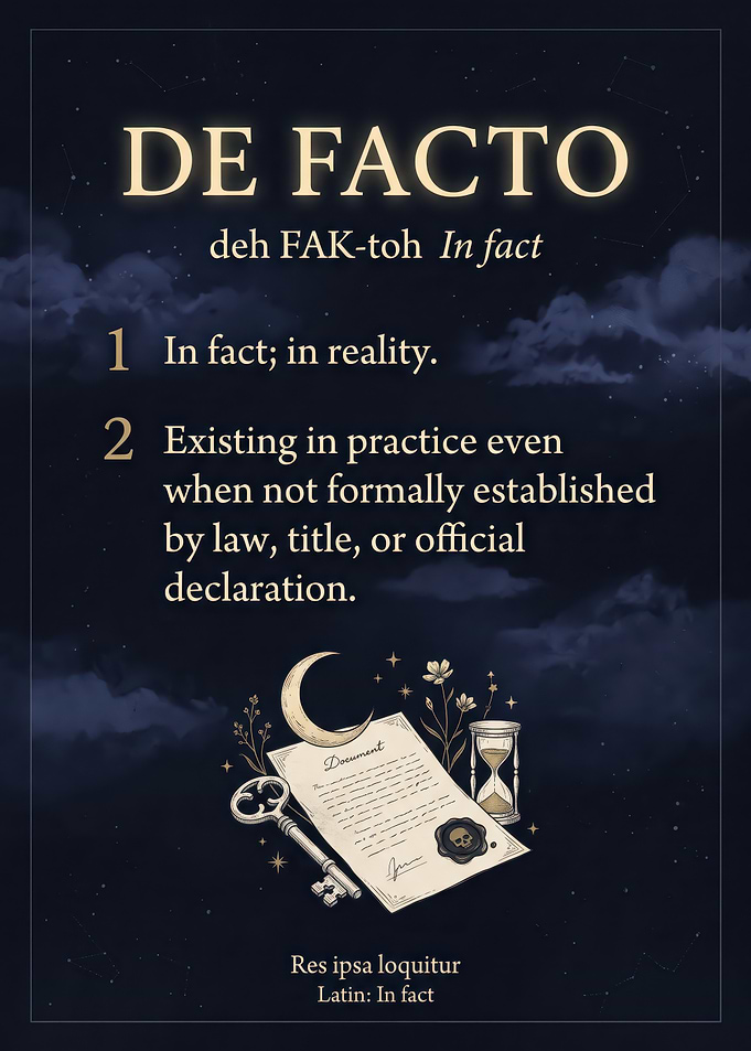De Facto Definition Poster
