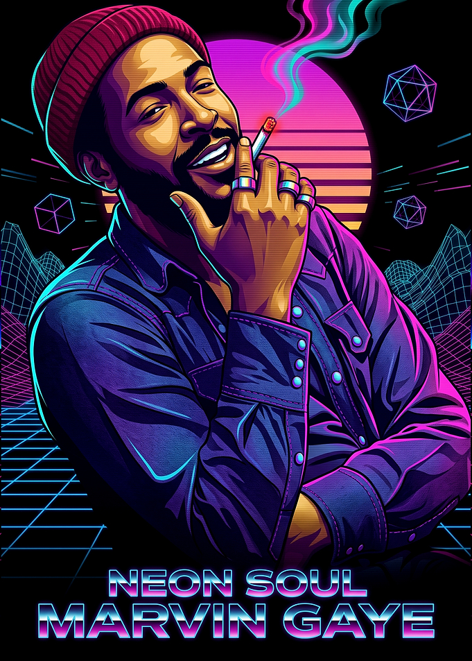 Neon Soul Marvin Gaye Poster