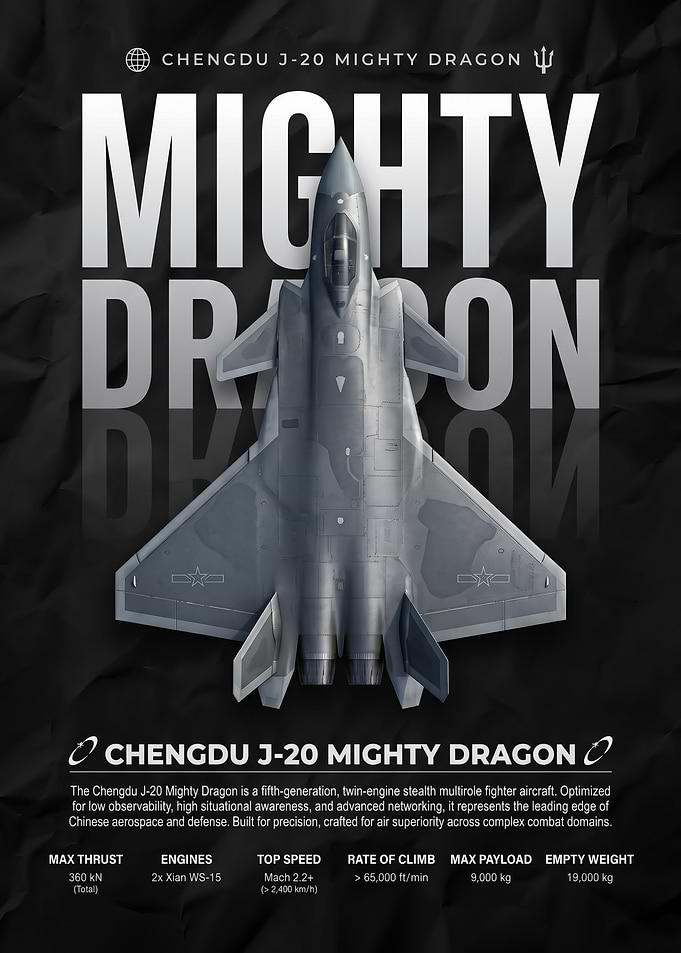 Chengdu J-20 Mighty Dragon Poster