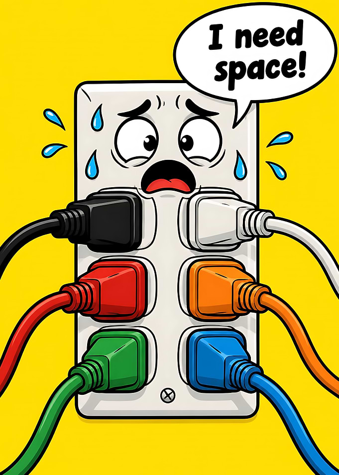 Overloaded Power Outlet Cartoon