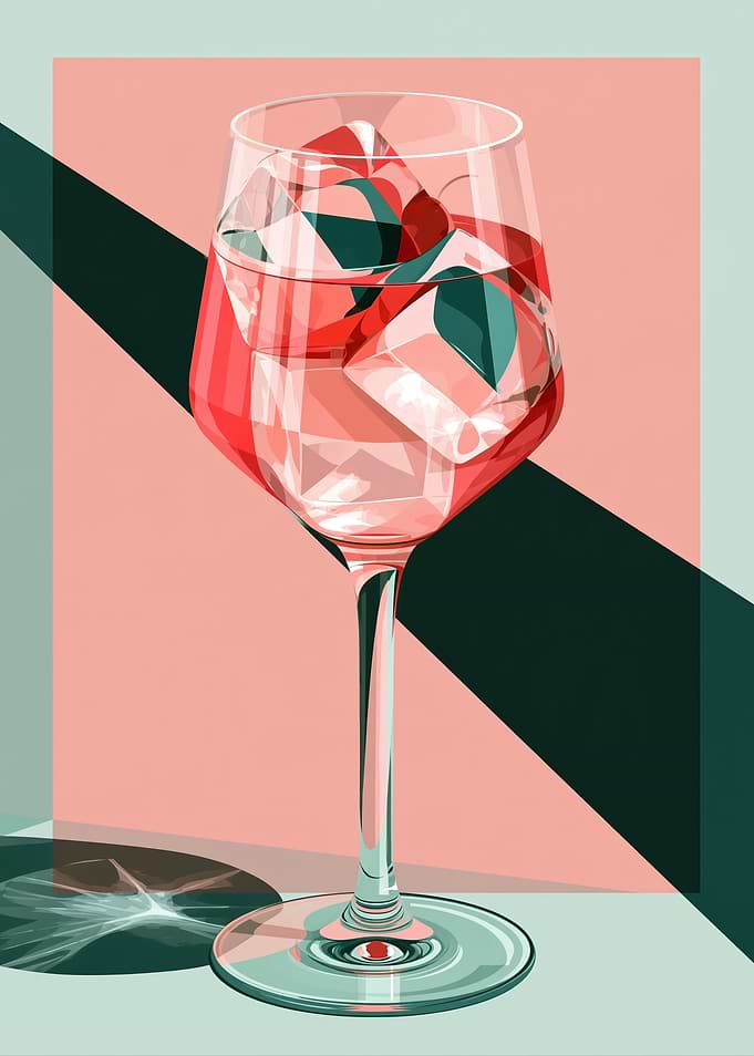 Minimalist Aperol Spritz Illustration