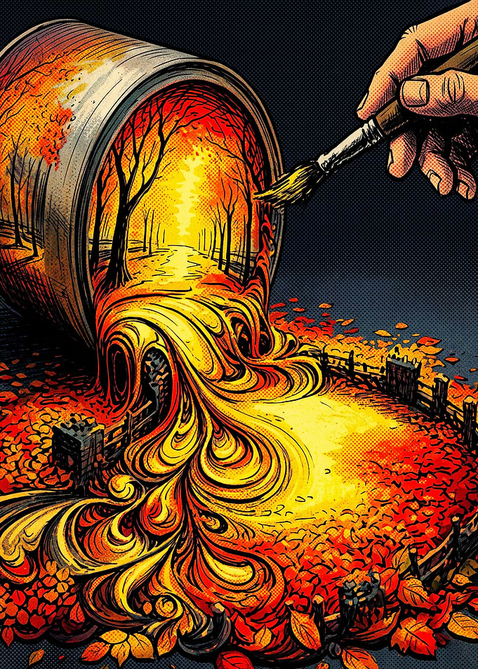 Autumn Pour Paint Forest Comic Post