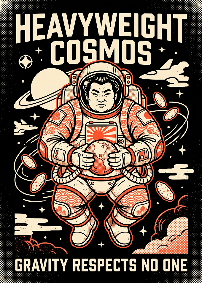 Heavyweight Cosmos Sumo Astronaut Poster