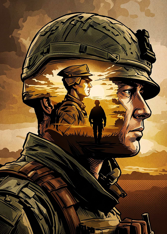 Military Soldier Heroism Art Poster