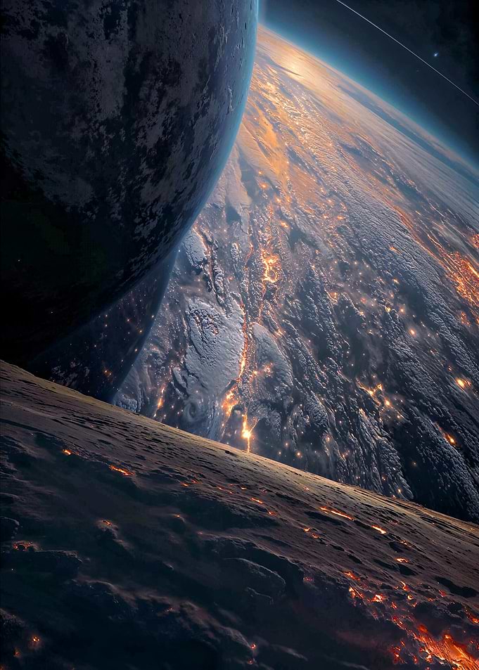 Cosmic View of Glowing Planets