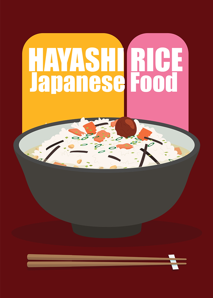 Minimalist Hayashi Rice Japanese Food Poster