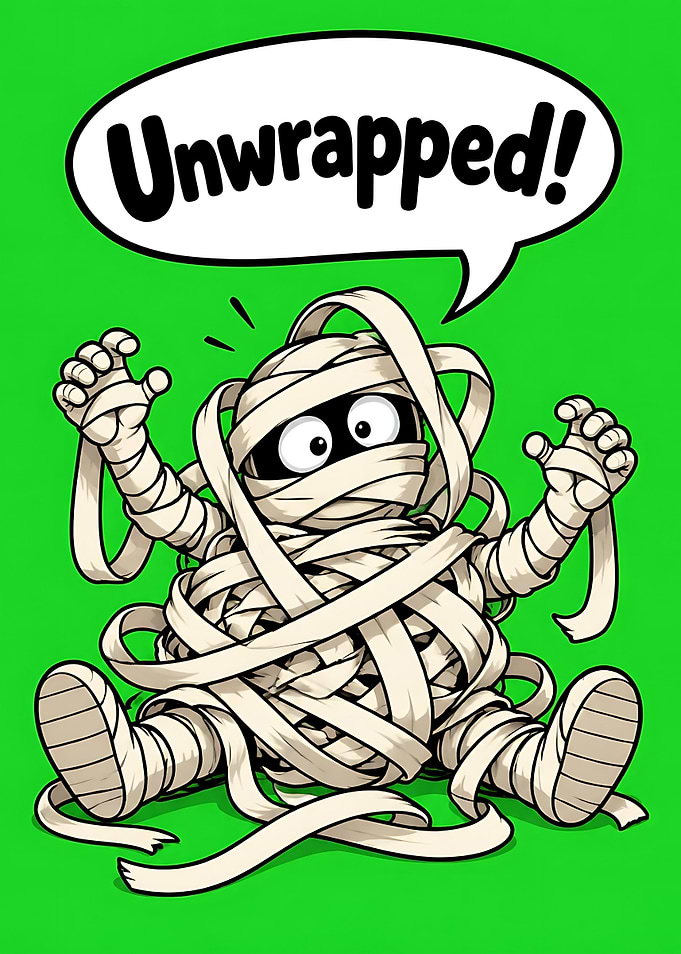 Funny Cartoon Mummy Unwrapped