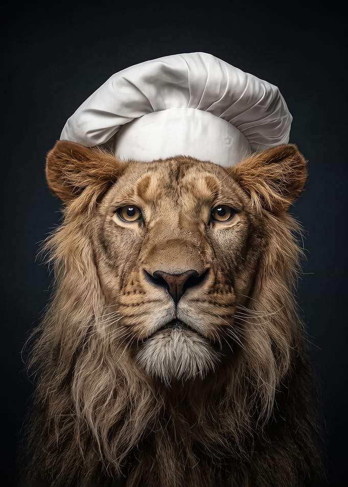 wild Lion Chef Portrait