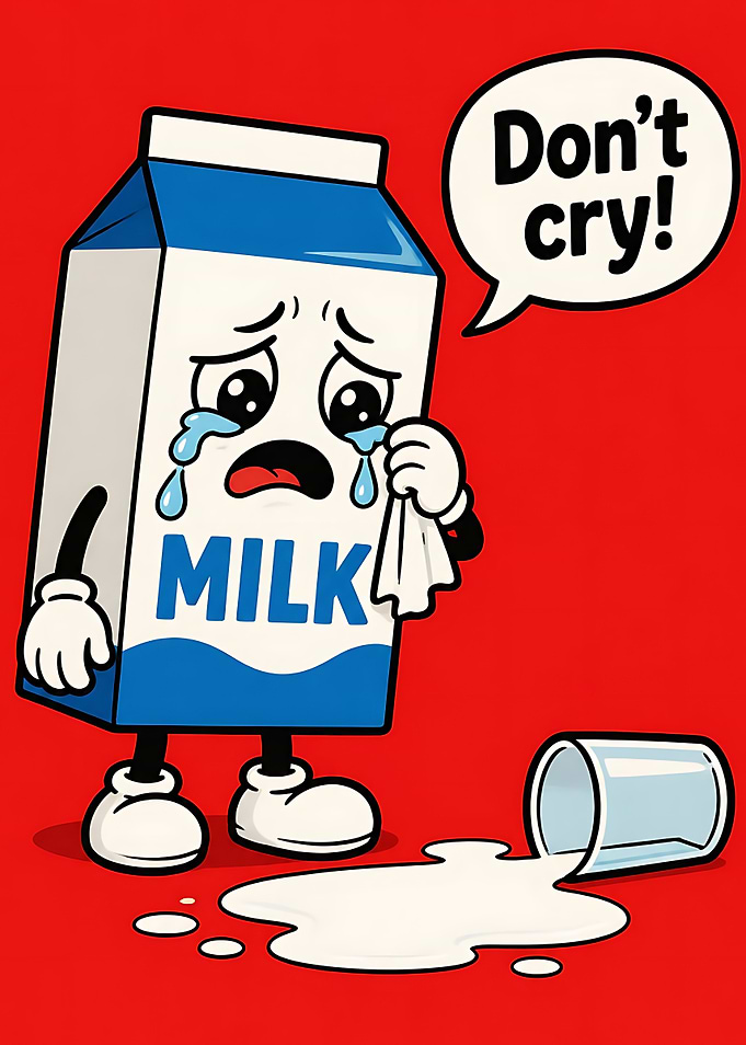 Crying Milk Carton Cartoon