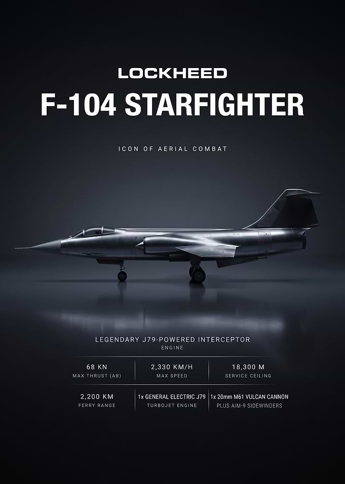 Lockheed F-104 Starfighter Technical Poster