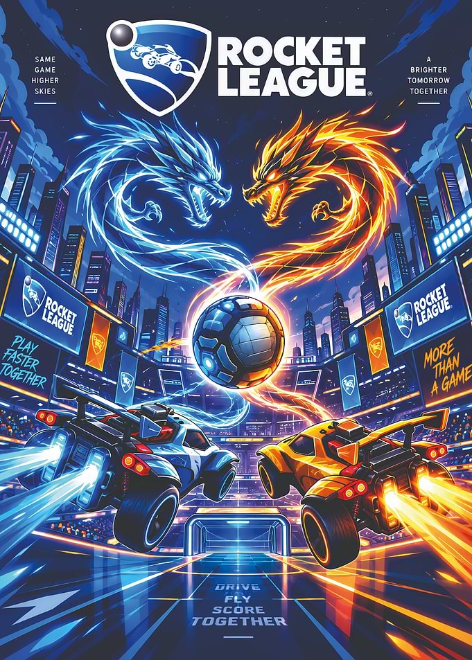 Rocket League Dragon Duel Poster