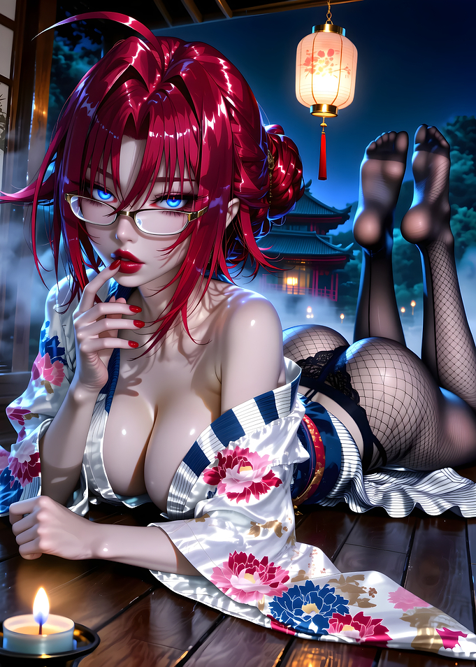 Anime Girl in Floral Kimono