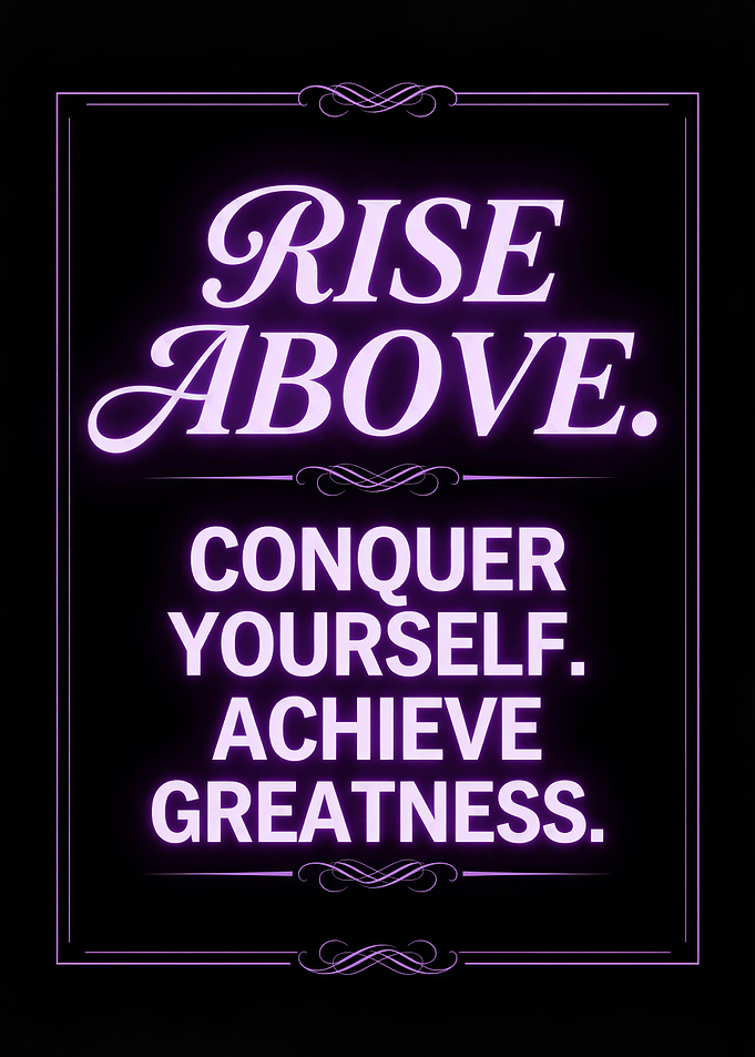 Rise Above Inspirational Neon Quote