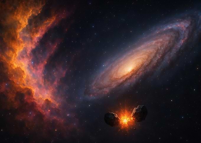 Asteroid Collision in Deep Space
