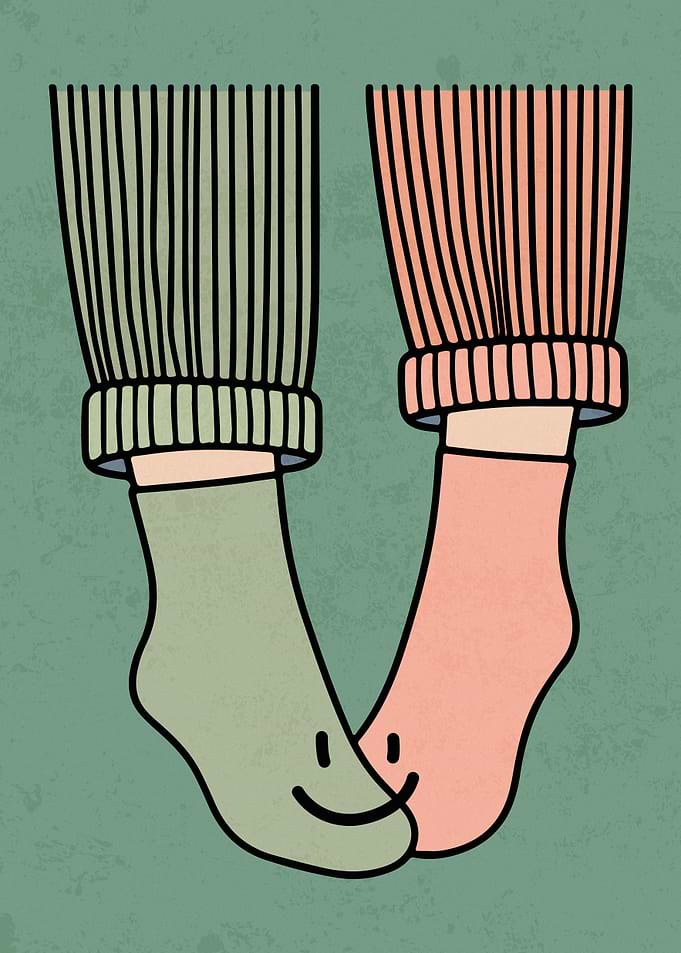 Happy Feet Wall Perfect Match Couple Art